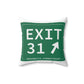 Vintage Exit 31 Merritt Parkway Sign Spun Polyester Square Pillow