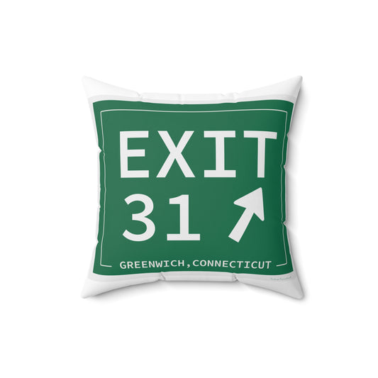 Vintage Exit 31 Merritt Parkway Sign Spun Polyester Square Pillow
