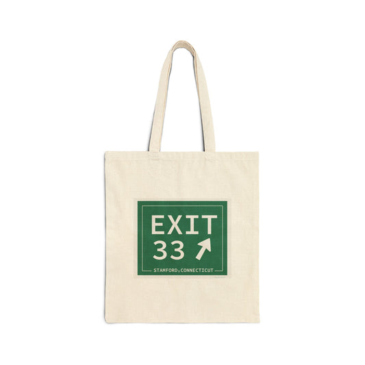 Vintage Exit 33 Merritt Parkway Sign Cotton Canvas Tote Bag