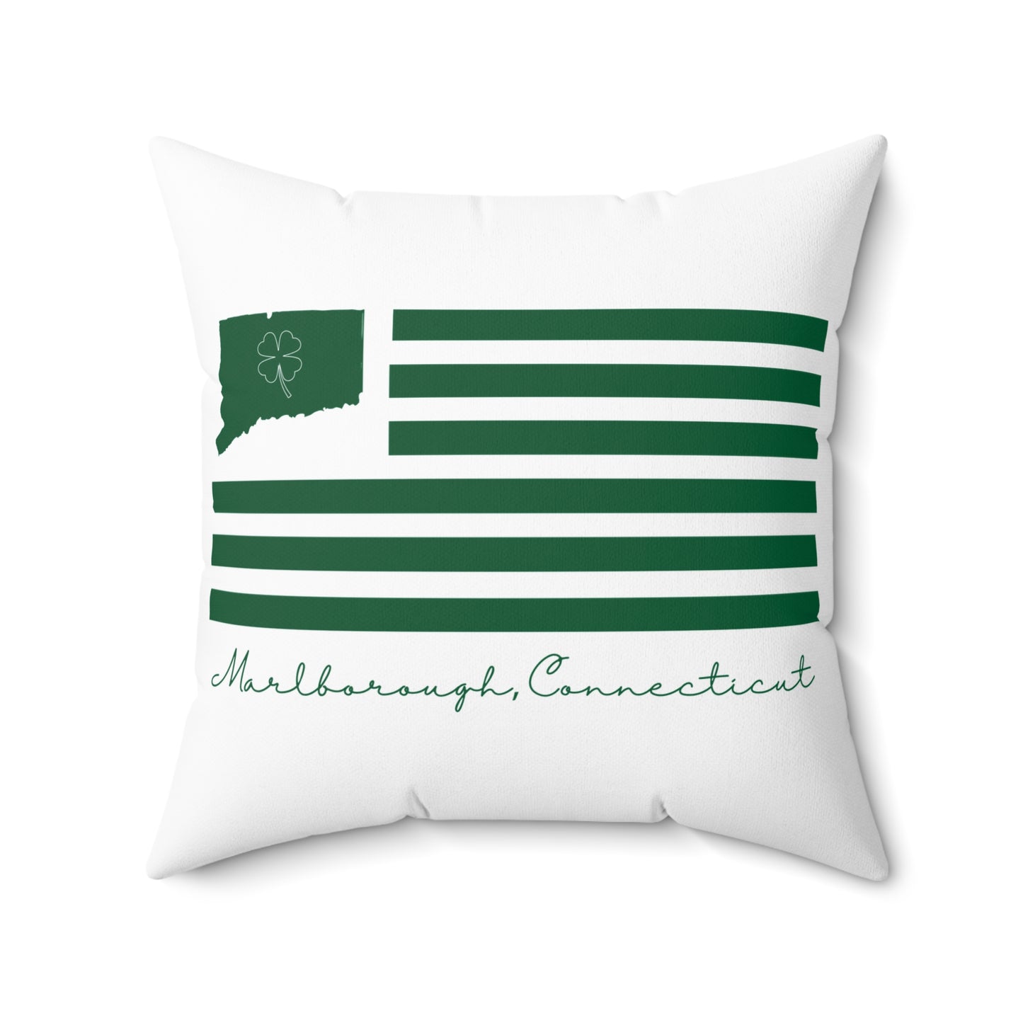 Marlborough Connecticut St. Patrick’s Day Flag Spun Polyester Square Pillow