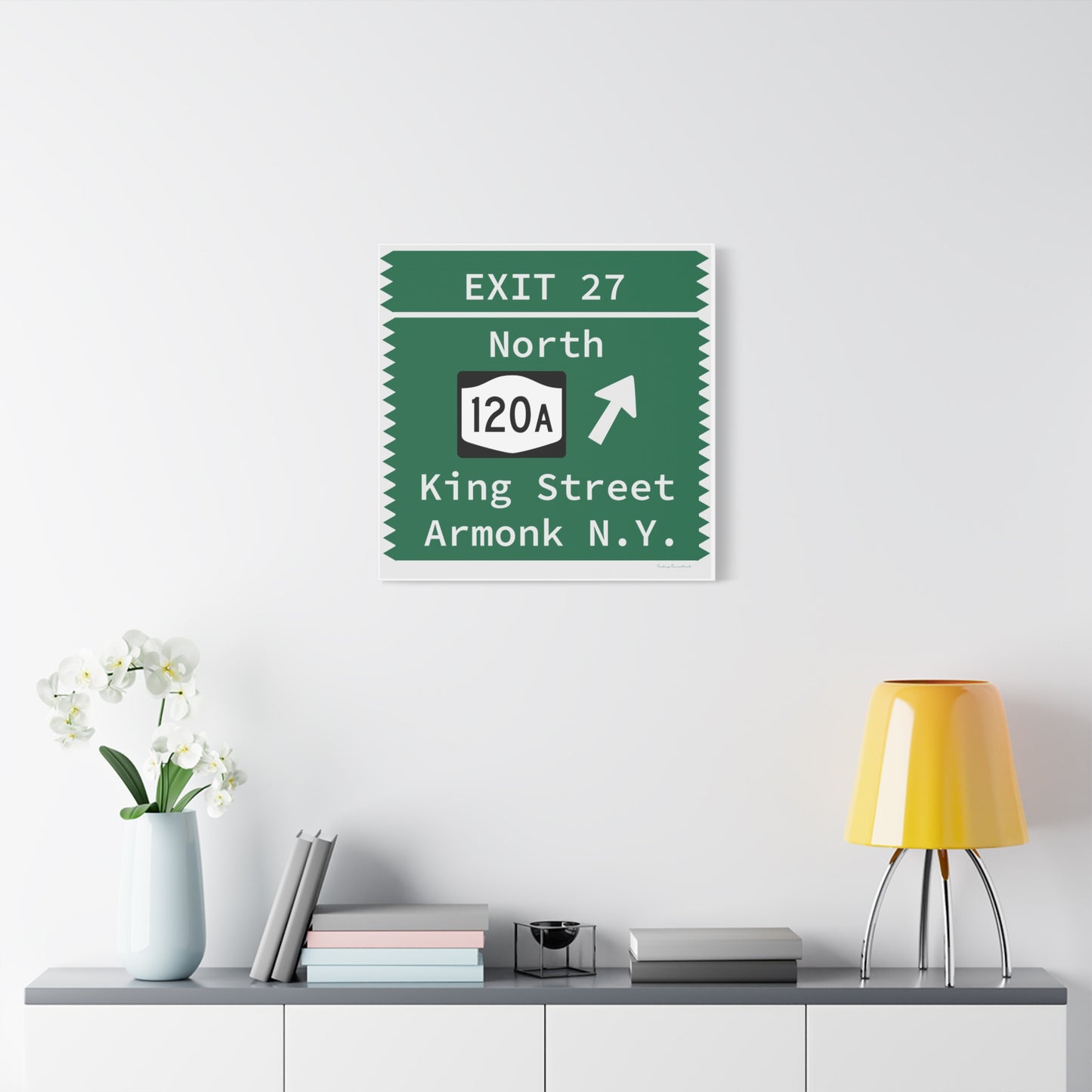 Vintage Merritt Parkway Exit 27 Sign Matte Canvas, Stretched, 1.25"