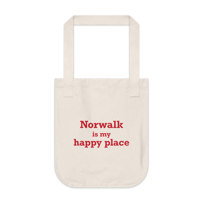 Norwalk is my Happy Place Organic Canvas Tote Bag