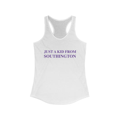 Just a kid from Southington Women's Ideal Racerback Tank