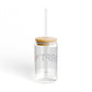Bridgeport Love Glass Can with Straw and Lid, 16oz