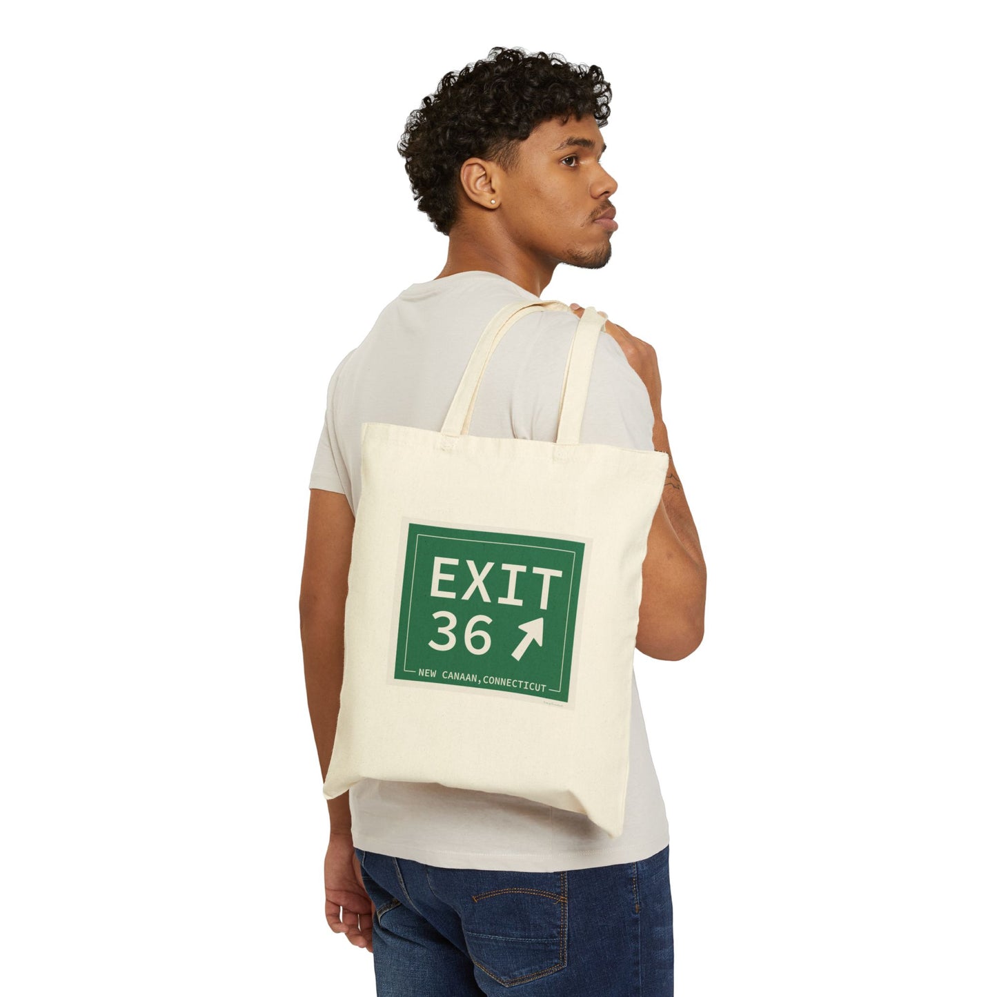 Vintage Exit 36 Merritt Parkway Sign Cotton Canvas Tote Bag