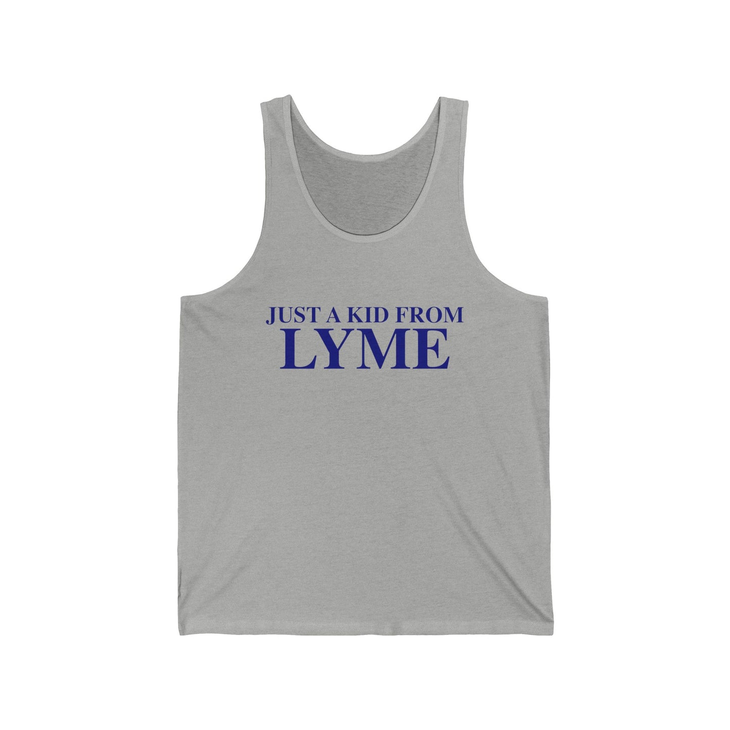 Just a kid from Lyme Unisex Jersey Tank Top