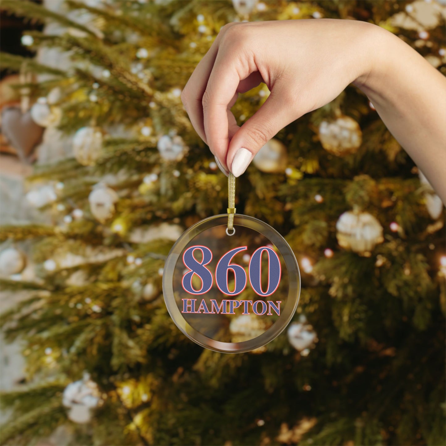 860 Hampton Red, White & Blue Glass Ornaments