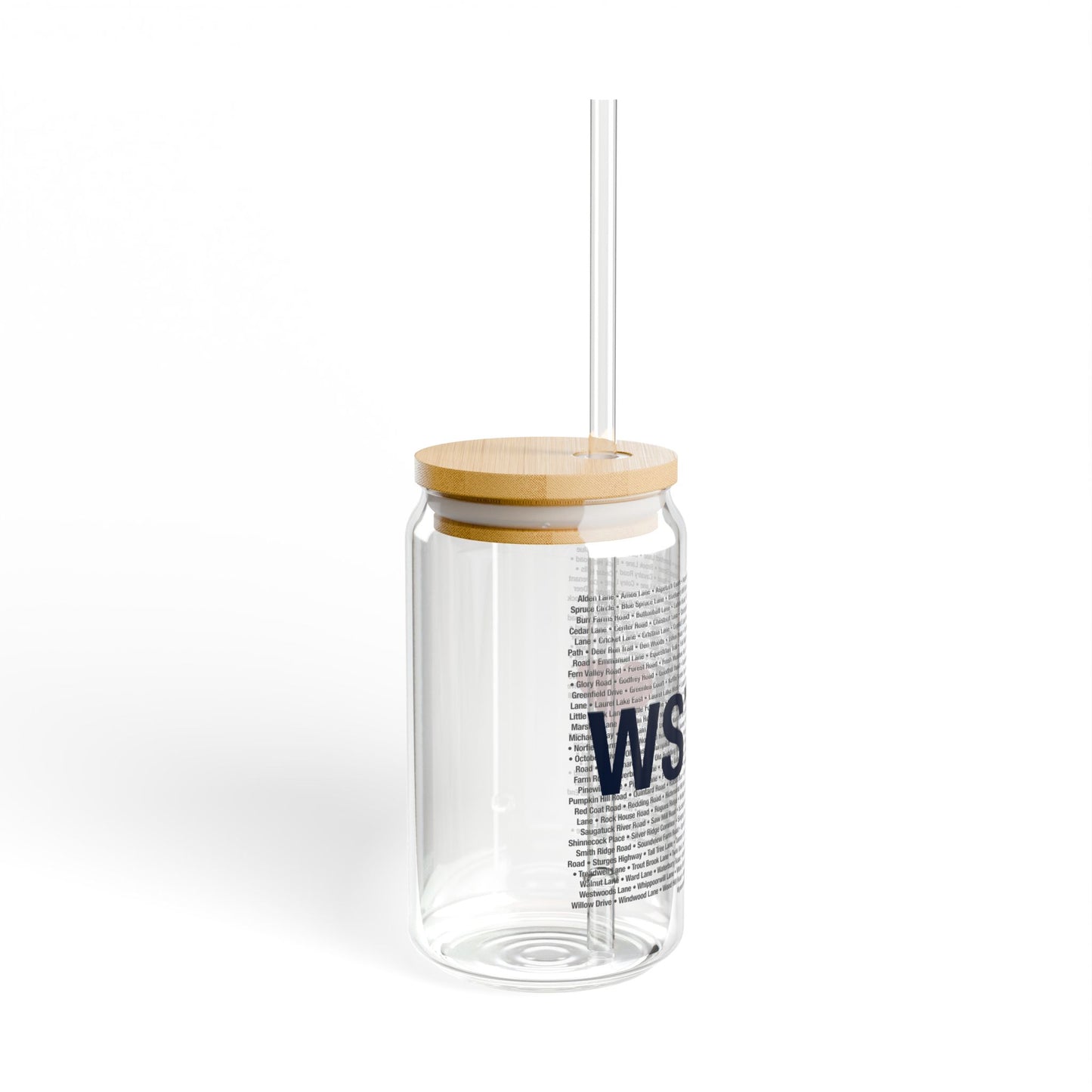Weston Love Glass Can with Straw and Lid, 16oz