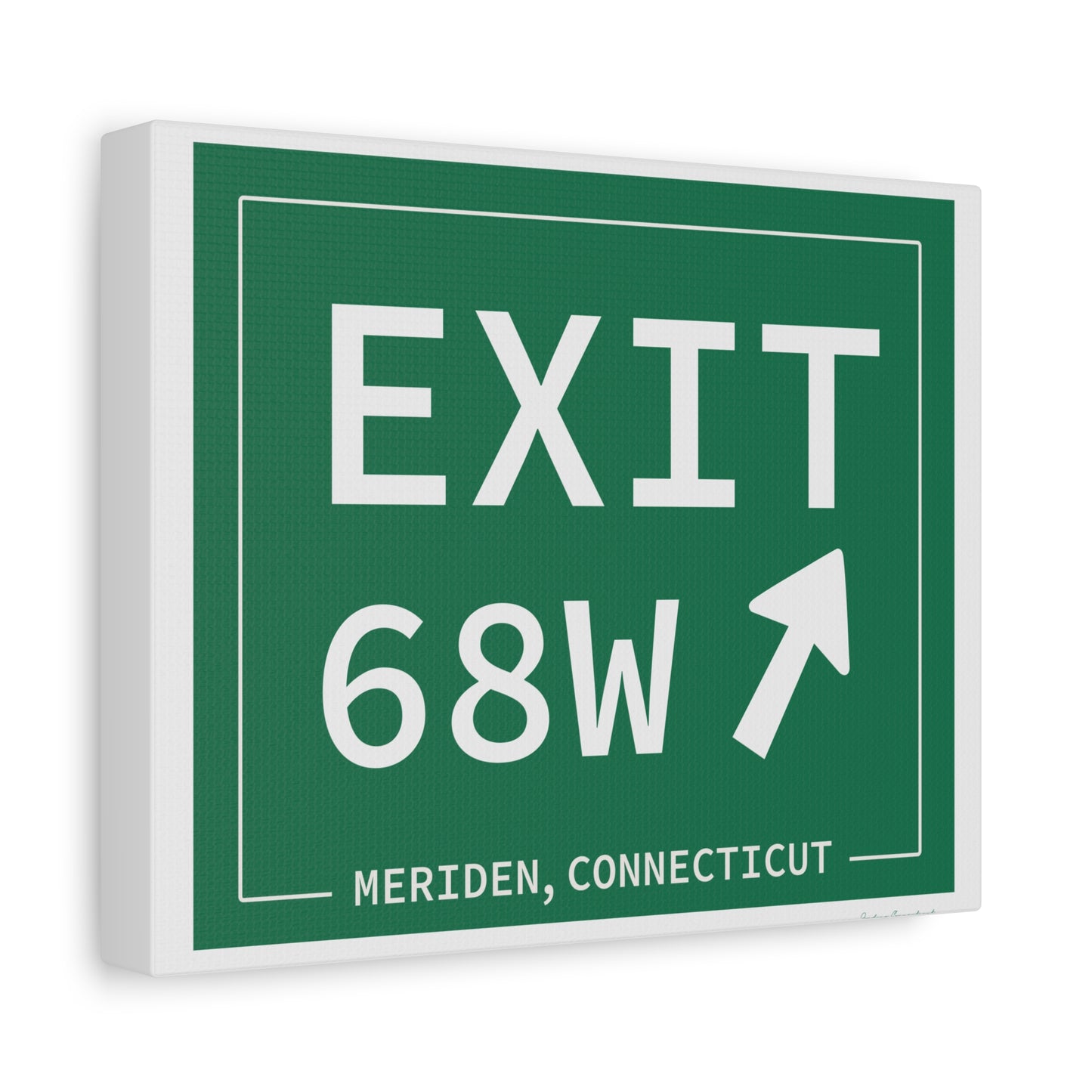 Vintage Exit 68W WCP Sign Matte Canvas, Stretched, 1.25"