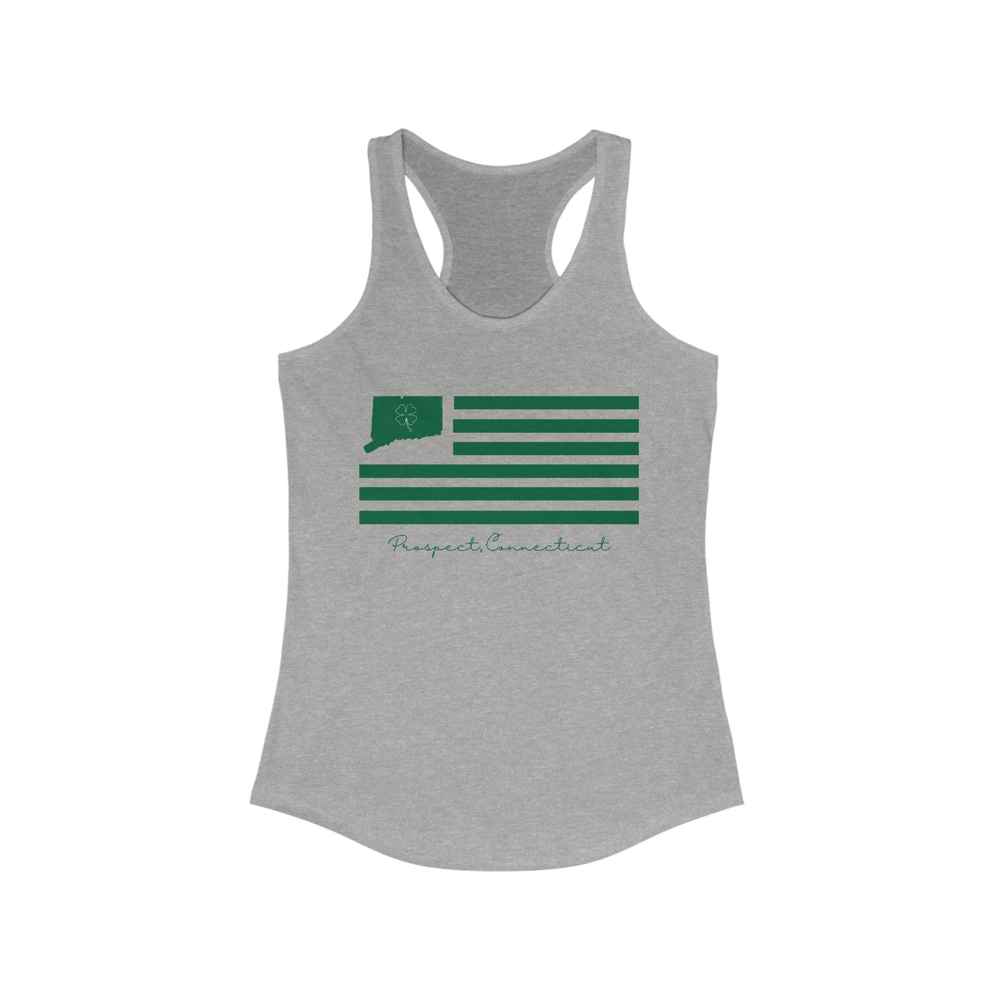 Prospect Connecticut St. Patrick’s Day Flag Women's Ideal Racerback Tank Top