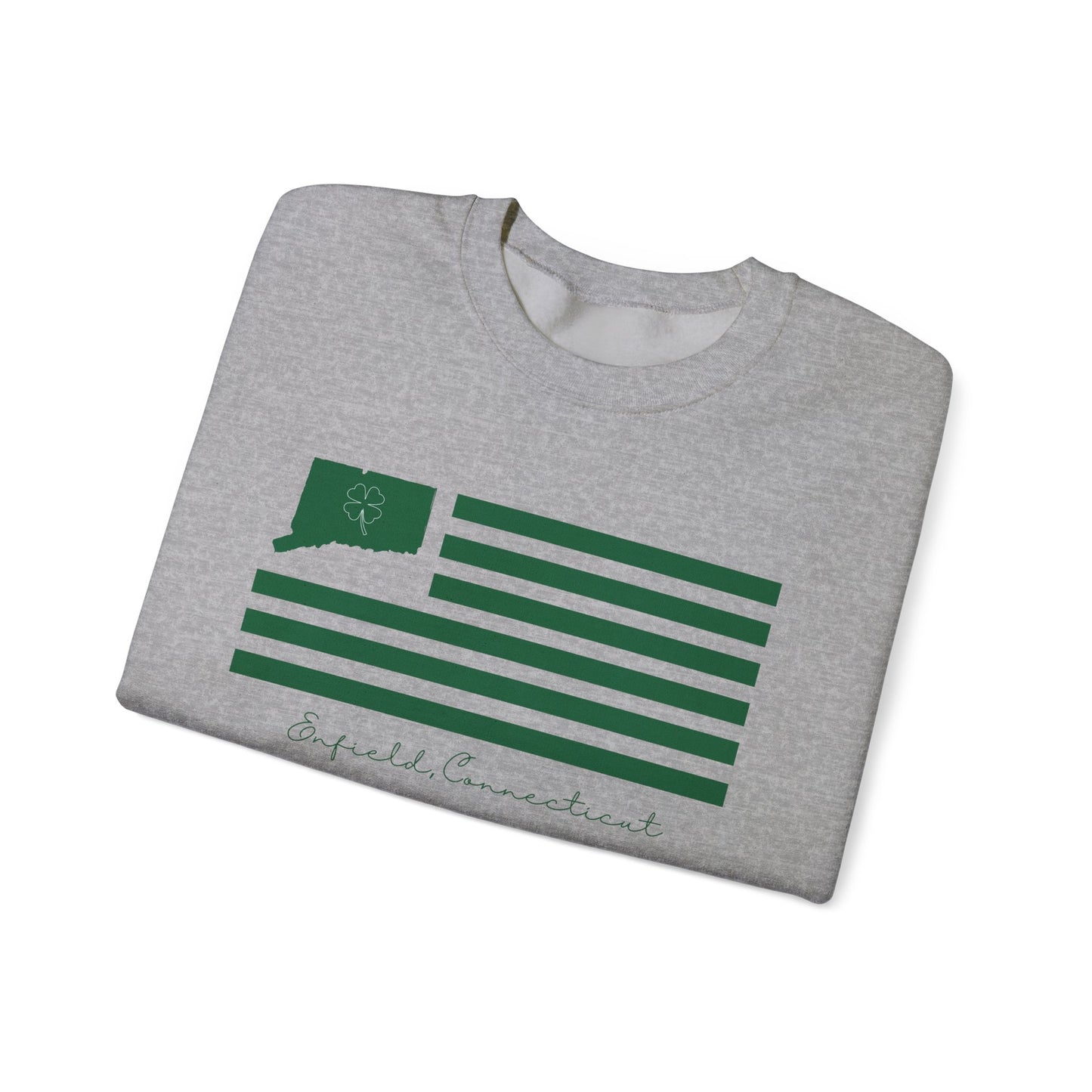 Enfield Connecticut St Patrick’s Day Flag Unisex Heavy Blend™ Crewneck Sweatshirt