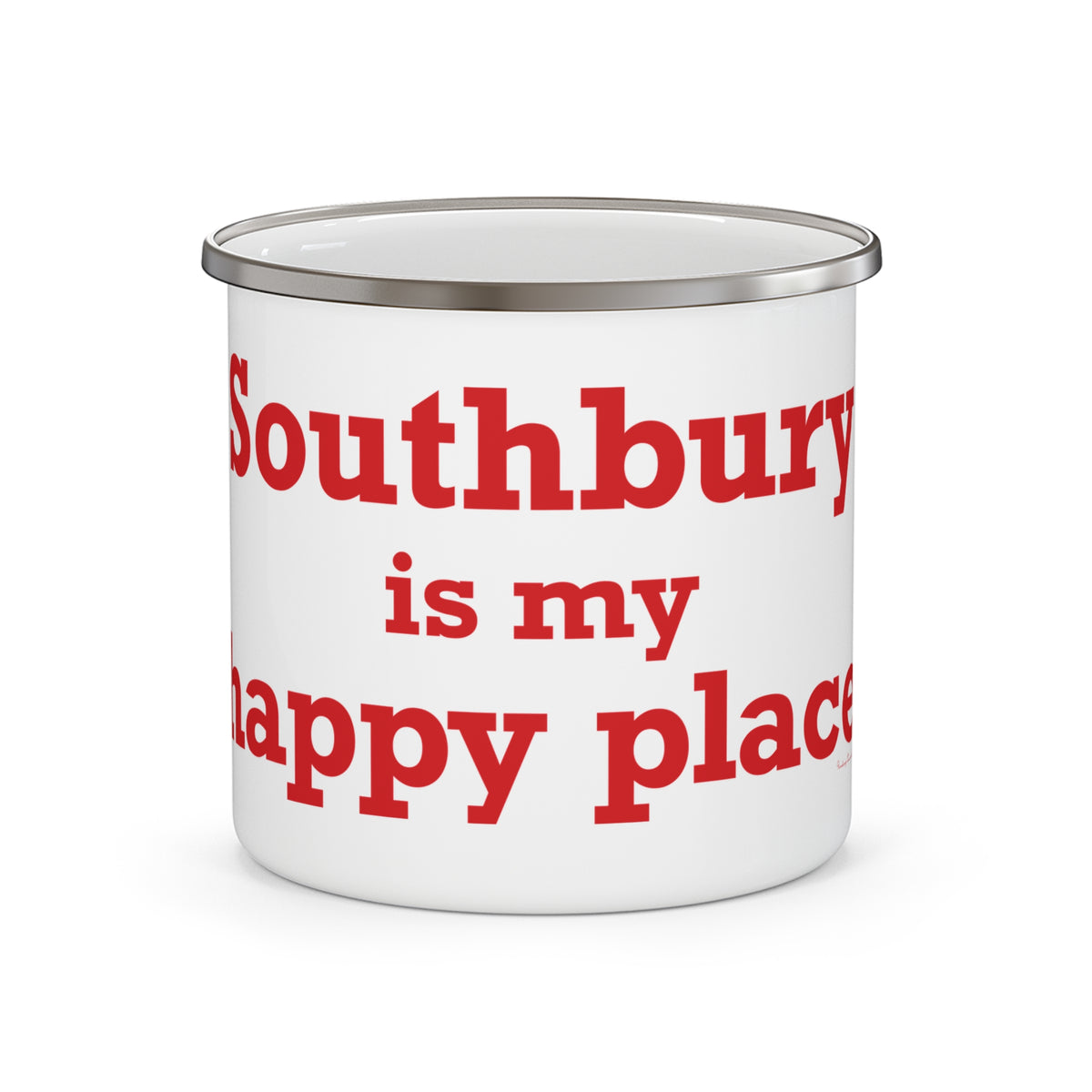 Southbury is My Happy Place Enamel Camping Mug