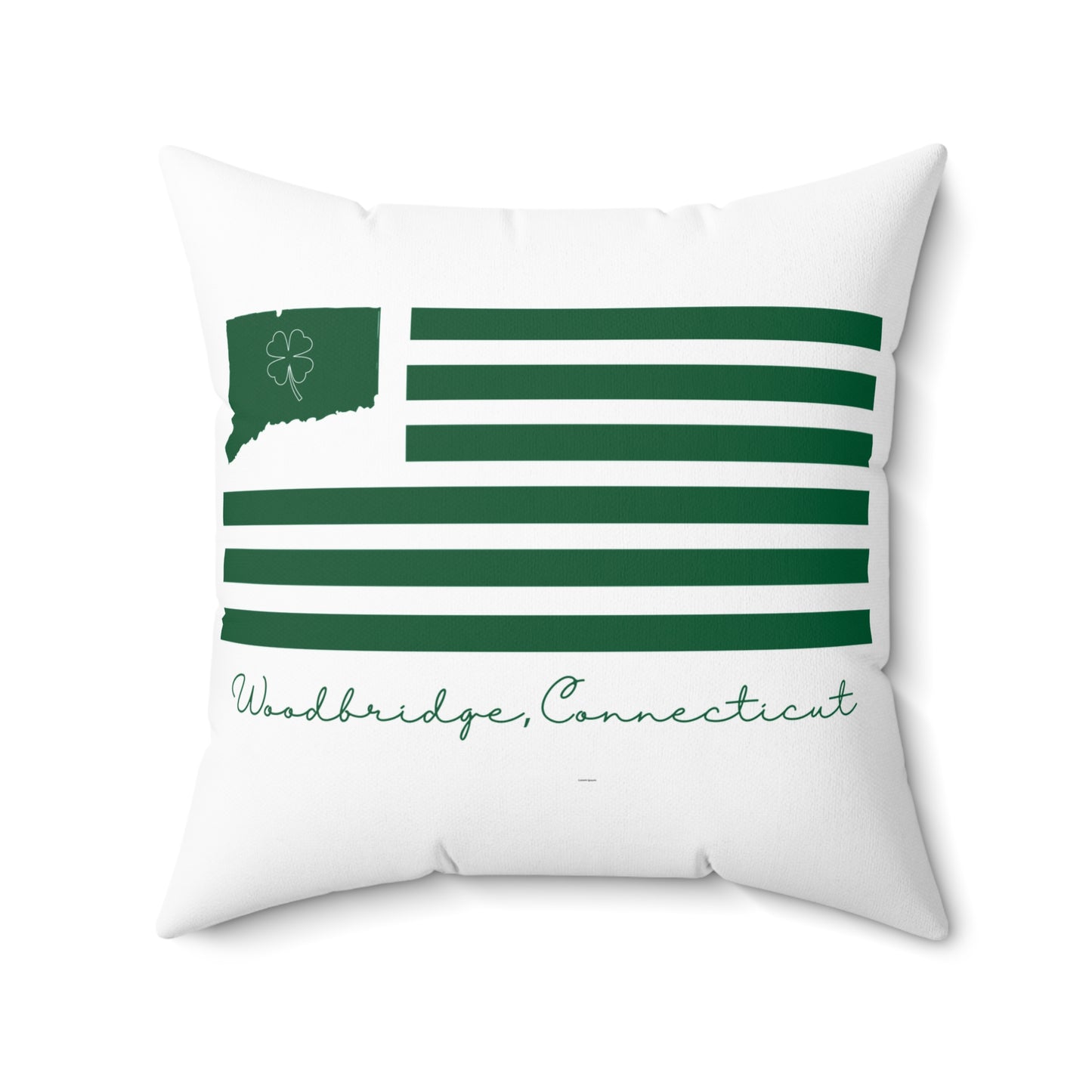 Woodbridge Connecticut St. Patrick’s Day Flag Spun Polyester Square Pillow