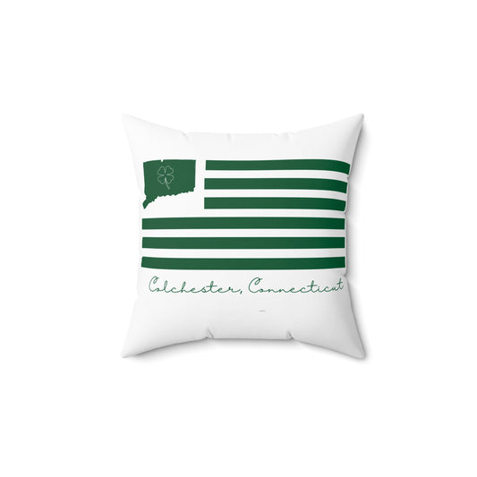Colchester Connecticut St. Patrick’s Day Flag Spun Polyester Square Pillow