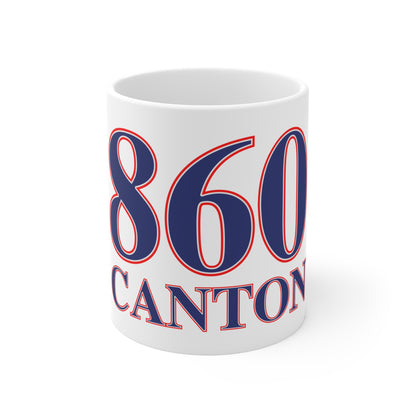 860 Canton Red, White & Blue Mug 11oz