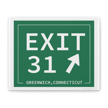 Vintage Exit 31 Merritt Parkway Sign Matte Canvas, Stretched, 1.25"
