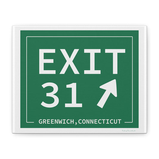 Vintage Exit 31 Merritt Parkway Sign Matte Canvas, Stretched, 1.25"