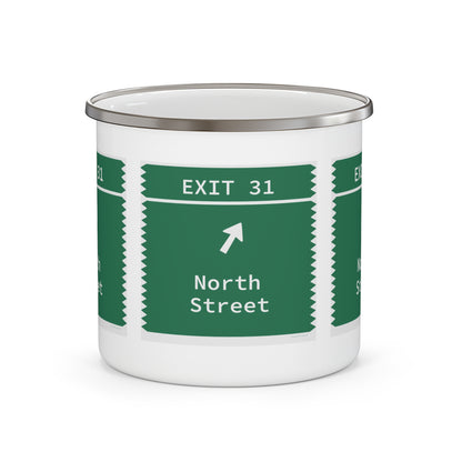 Vintage Merritt Parkway Exit 31 Sign Enamel Camping Mug