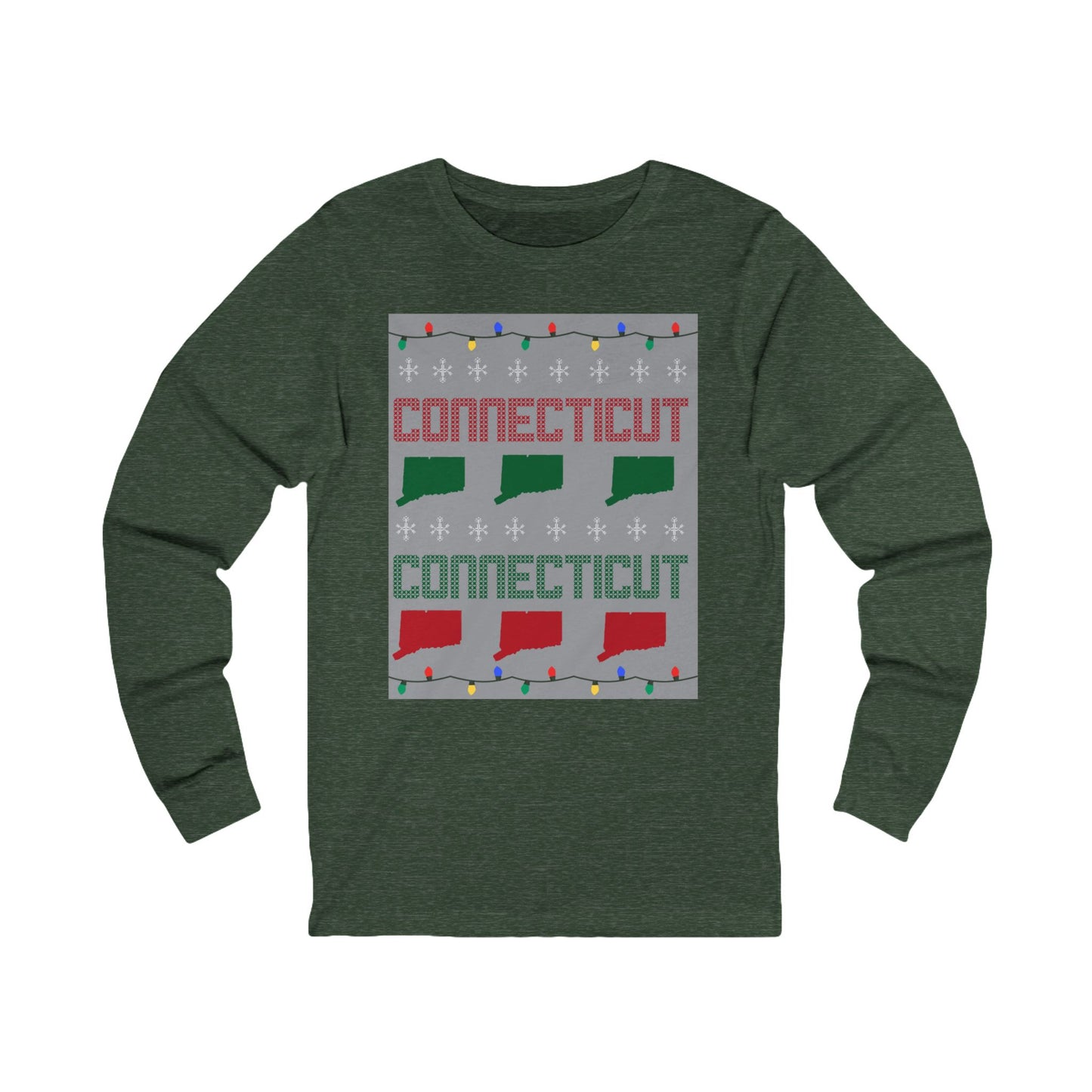 Connecticut Ugly Holiday Unisex Jersey Long Sleeve T-Shirt