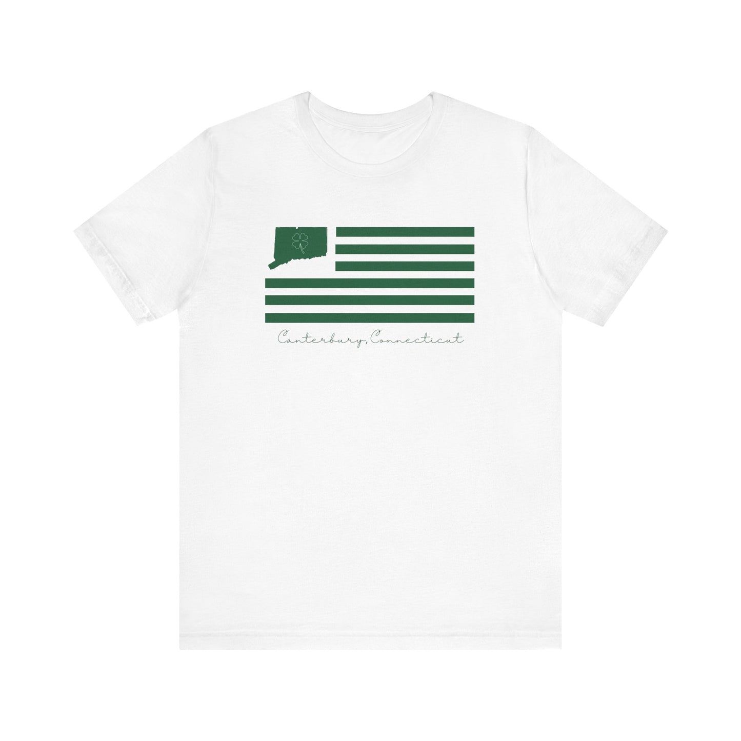 Canterbury Connecticut St. Patrick’s Day Flag Unisex Jersey Short Sleeve T-Shirt