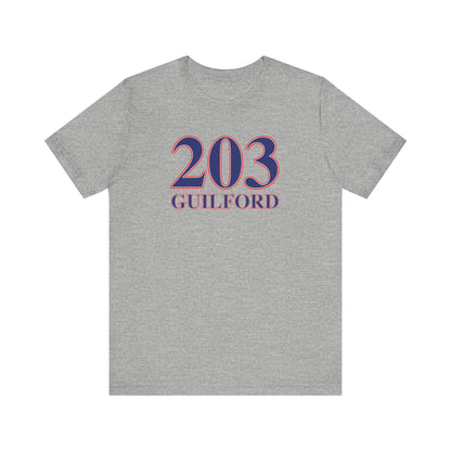 203 Guilford Red White & Blue Unisex Jersey Short Sleeve T-Shirt