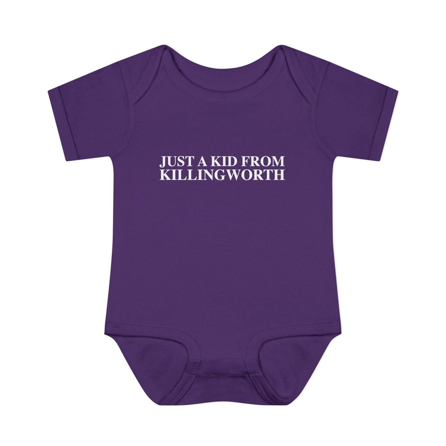 Just a kid from Killingworth Infant Baby Rib Bodysuit