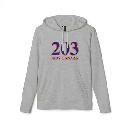 203 New Canaan Red White & Blue adidas Unisex Fleece Hoodie