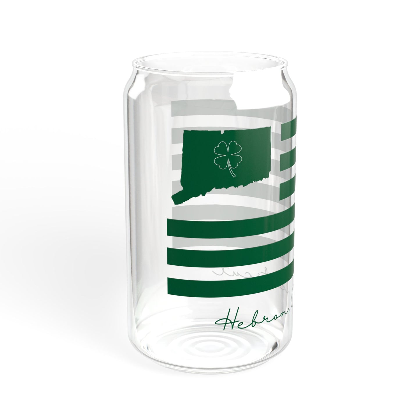 Hebron Connecticut St. Patrick’s Day Flag Sipper Glass, 16oz