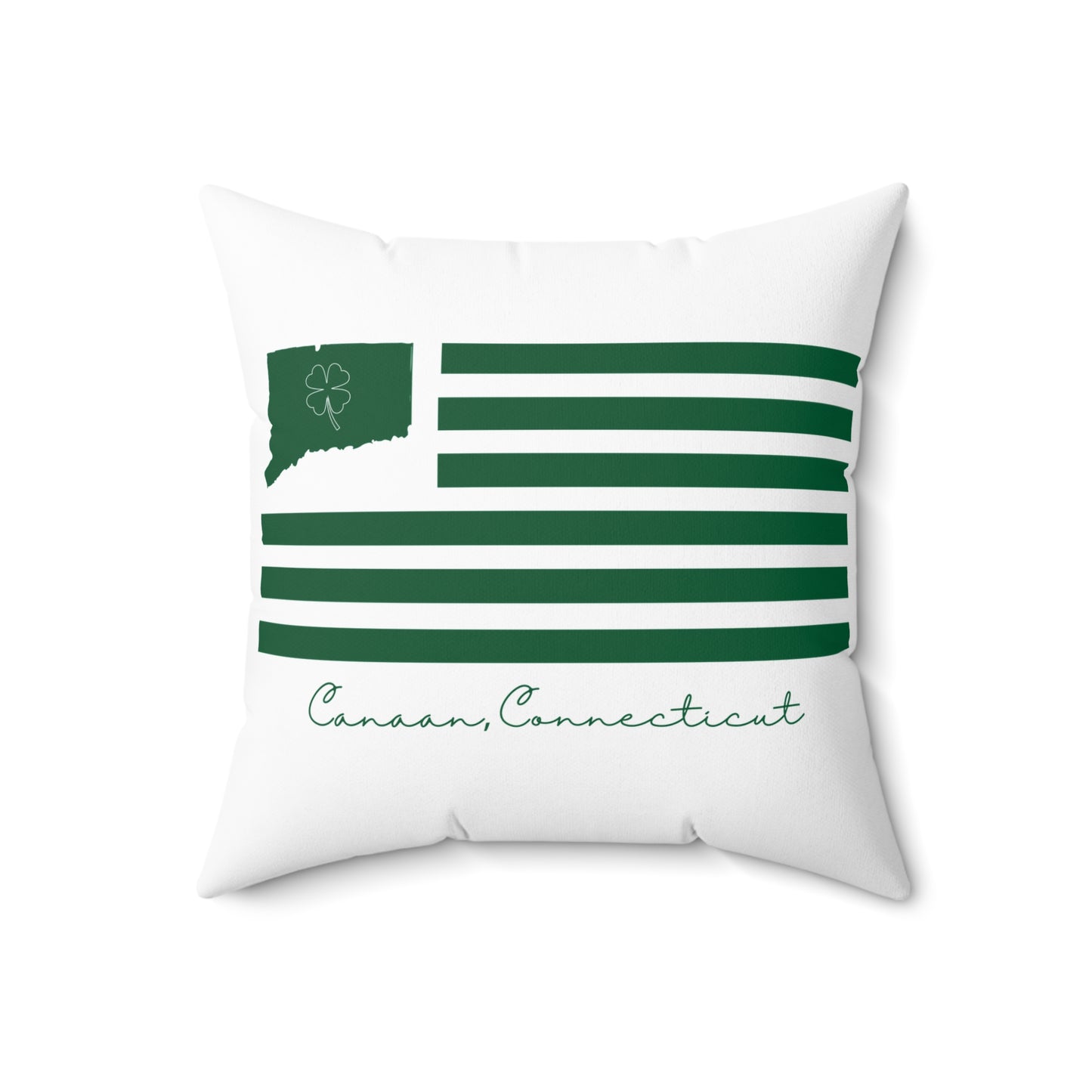Canaan Connecticut St. Patrick’s Day Flag Spun Polyester Square Pillow