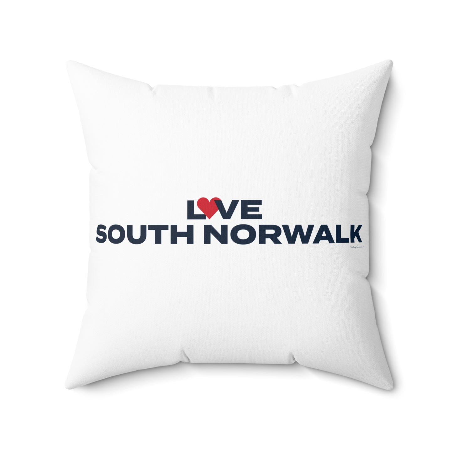 Love South Norwalk Spun Polyester Square Pillow