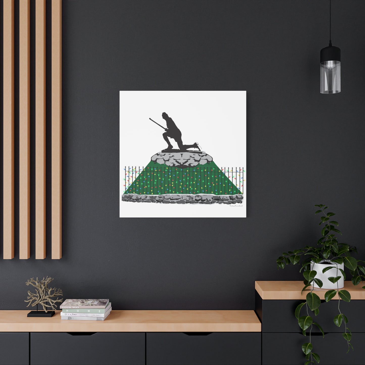 Minuteman Holiday Lights Matte Canvas, Stretched, 1.25"