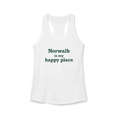 Norwalk is my Happy Place Women's Ideal Racerback Tank Top