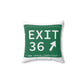 Vintage Exit 36 Merritt Parkway Sign Spun Polyester Square Pillow