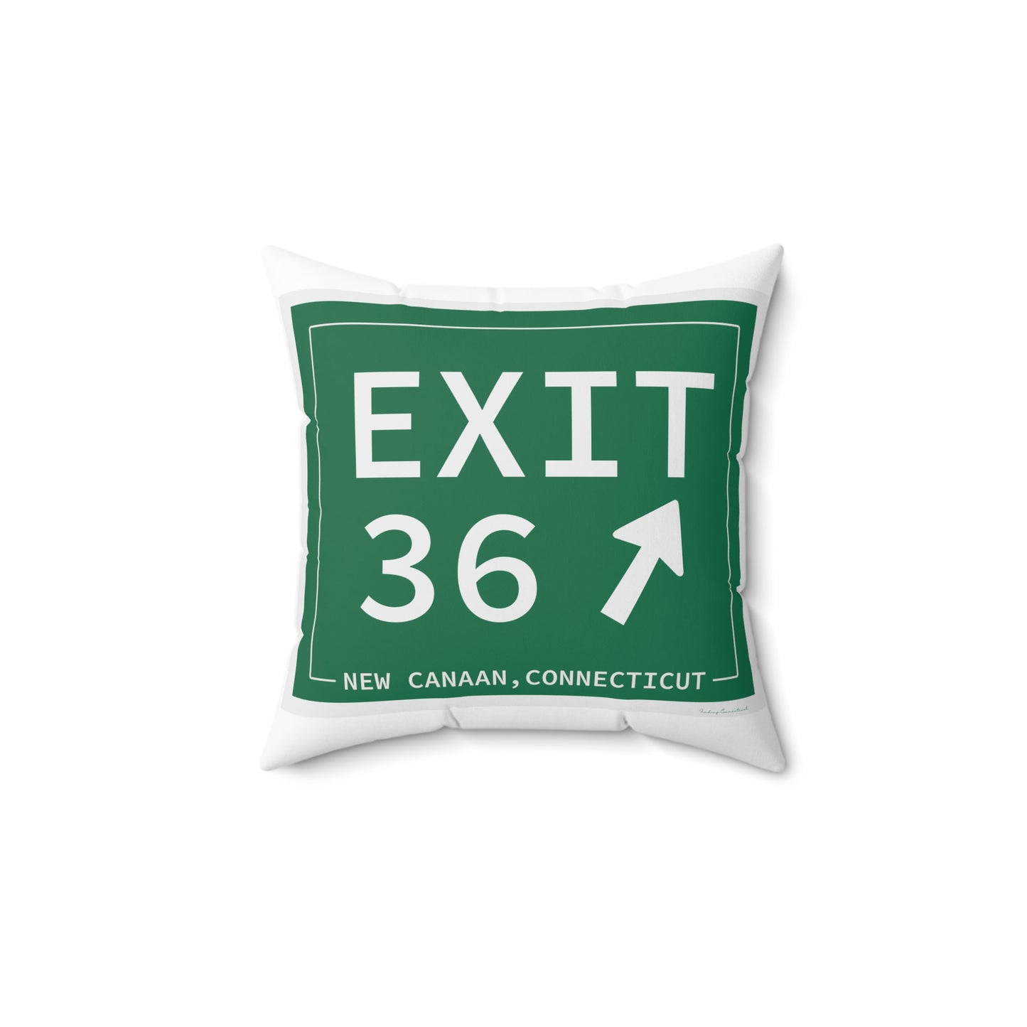 Vintage Exit 36 Merritt Parkway Sign Spun Polyester Square Pillow