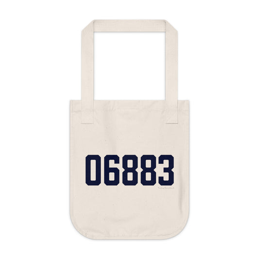 06883 Weston Connecticut Zip Code Organic Canvas Tote Bag