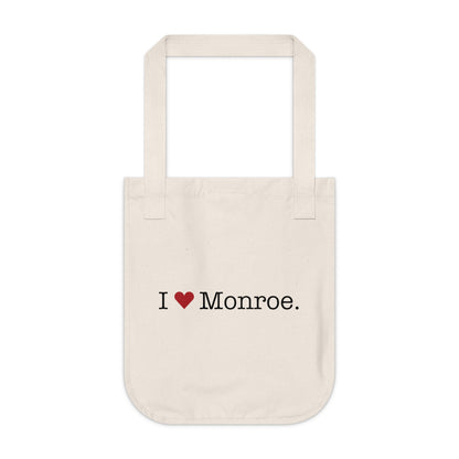 I Heart Monroe. Organic Canvas Tote Bag