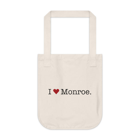 I Heart Monroe. Organic Canvas Tote Bag
