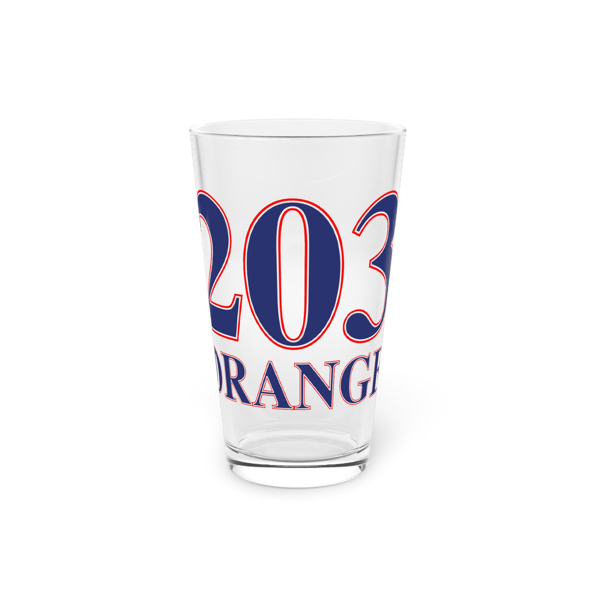 Orange Red, White & Blue Pint Glass, 16oz