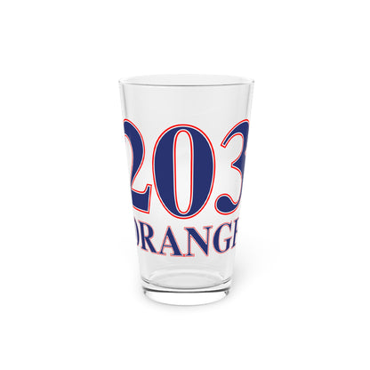 Orange Red, White & Blue Pint Glass, 16oz