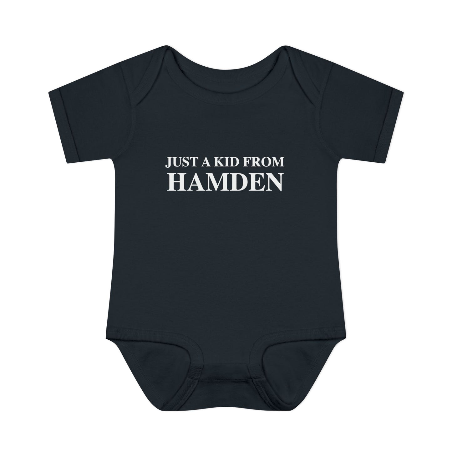 Just a kid from Hamden Infant Baby Rib Bodysuit