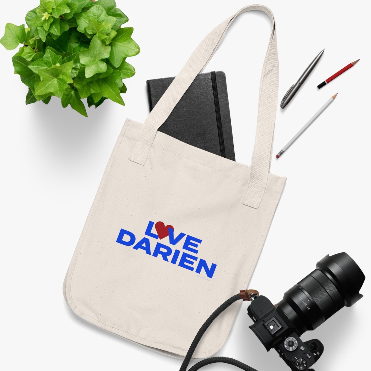 Love Darien Organic Canvas Tote Bag