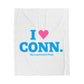 I Heart CONN Velveteen Plush Blanket