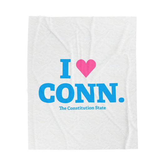 I Heart CONN Velveteen Plush Blanket
