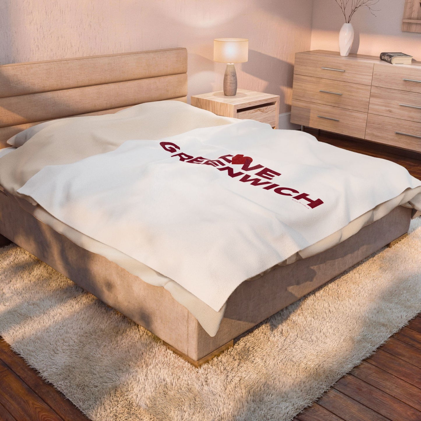 Love Old Greenwich  Velveteen Plush Blanket