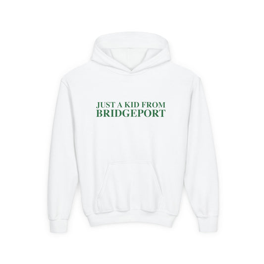 Just a kid from Bridgeport Youth Heavy Blend Hooded Sweatshirt