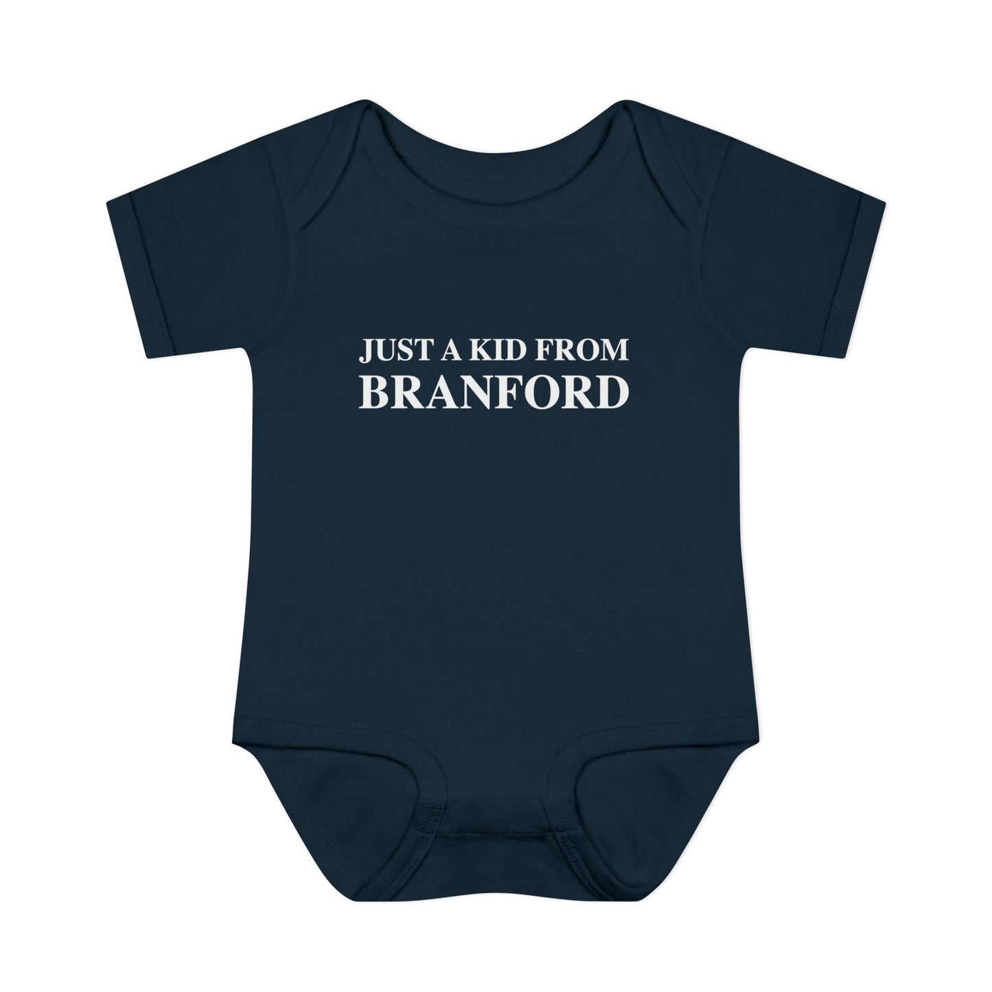 Just a kid from Branford Infant Baby Rib Bodysuit