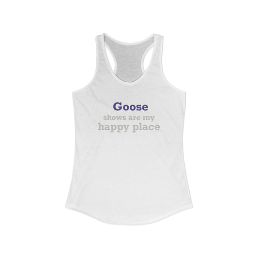 Goose Shows Are My Happy Place - Gray & Purple Women's Ideal Racerback Tank Top