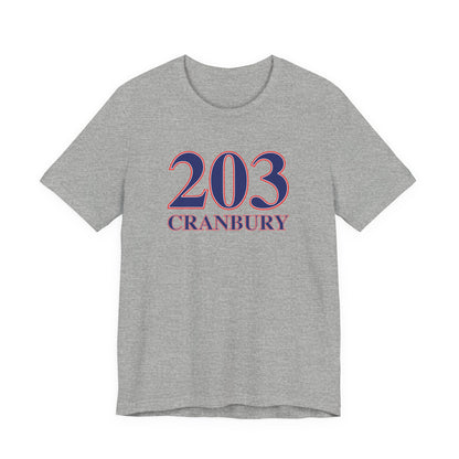 203 Cranbury Red, White & Blue Unisex Jersey Short Sleeve T-Shirt