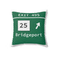 Vintage Merritt Parkway Exit 49S Sign Spun Polyester Square Pillow