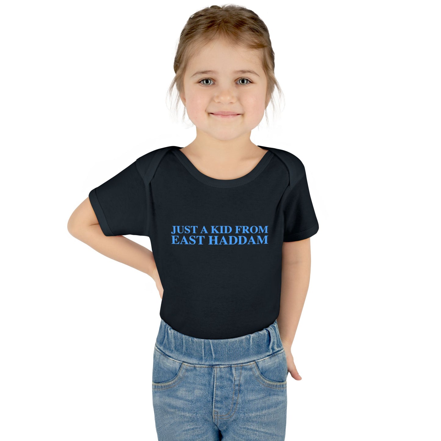 Just a kid from East Haddam Infant Baby Rib Bodysuit